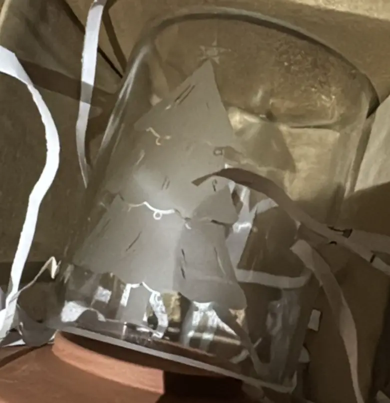 Christmas lantern, trees transparent (Cylinder)