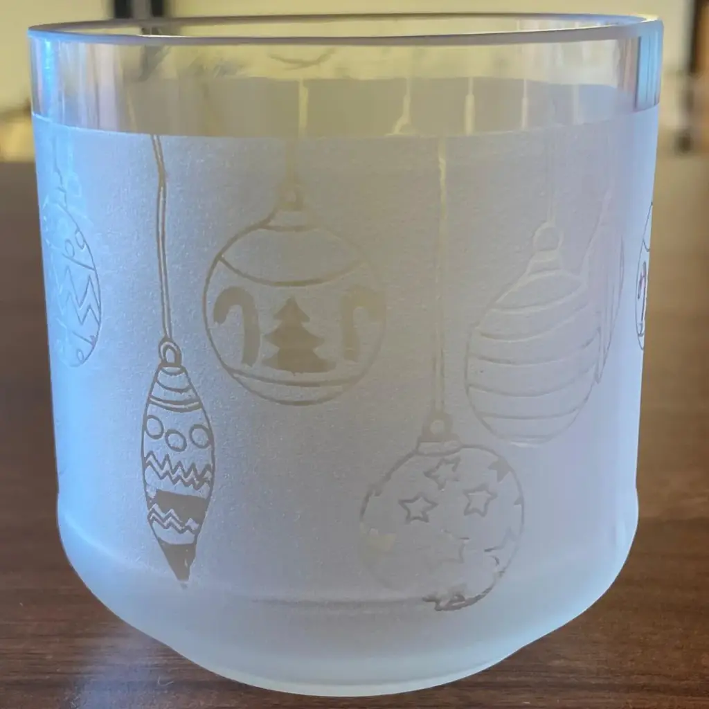 Christmas glass white houses (200ml) (Set of 4)