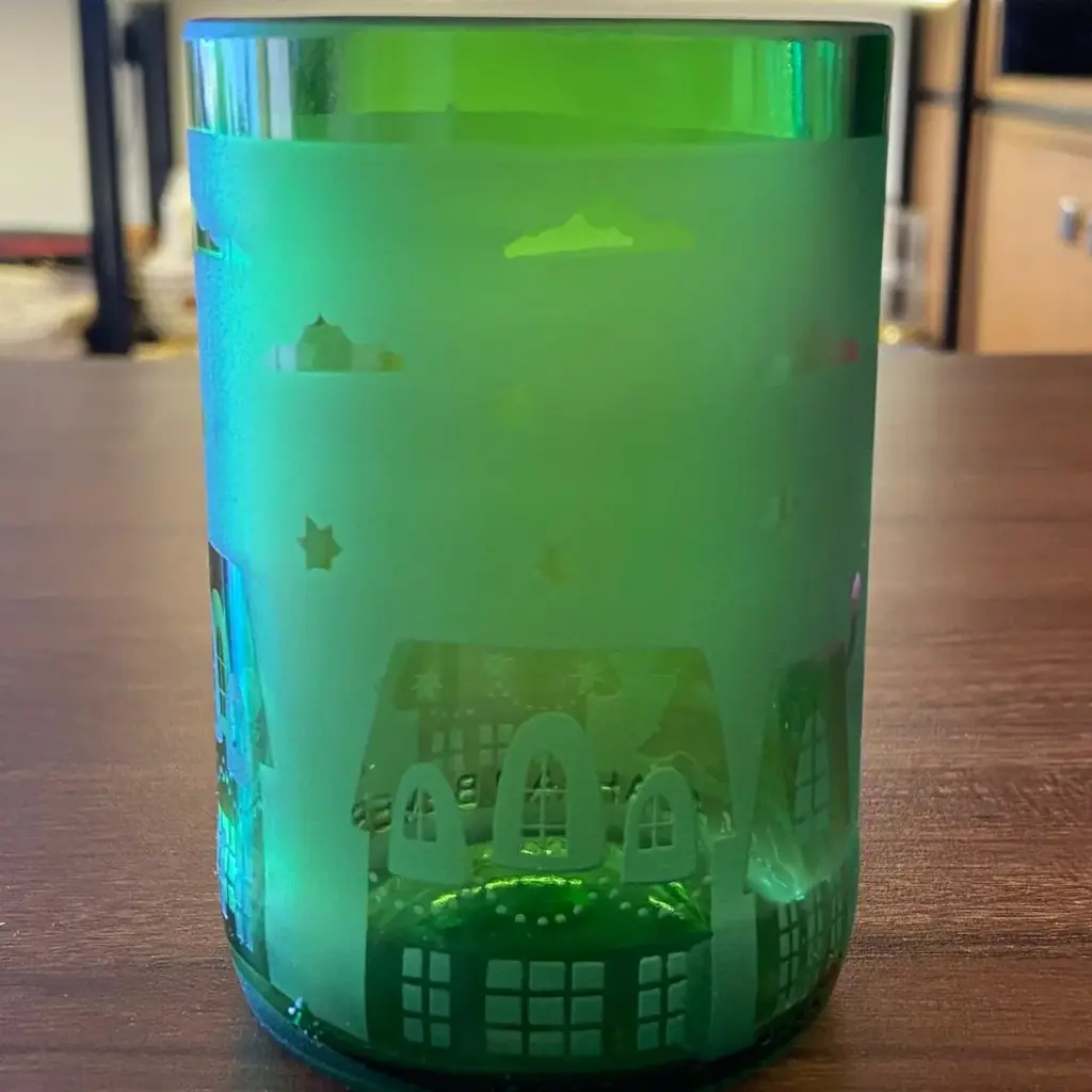 Christmas glass green houses (250ml) (Set of 4)