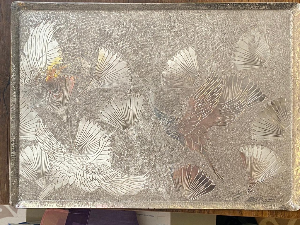 Lotus bird Tray Rectangular (Brass)