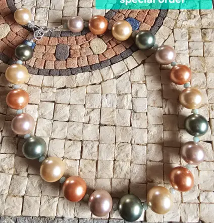 Specially ordered Colorful Majorca pearl necklace