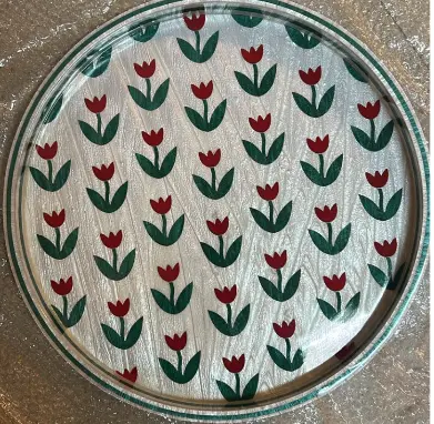 ALK-Red Flowers Tray