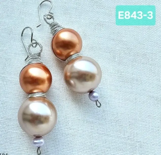 (E843-3) Spanish Majorca Pearl earrings