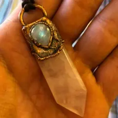 (GYN099) rose quartz & moonstone Necklace
