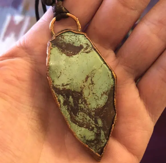 (GYN079) egyptian Turquoise slab Necklace