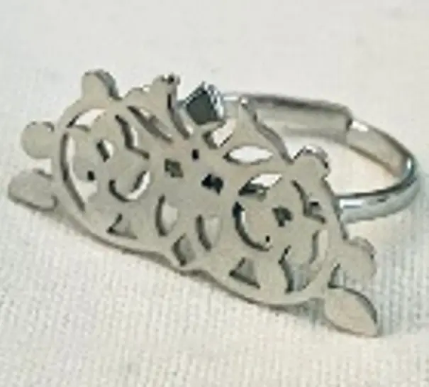 small basic horizontal arabesque ring silver 