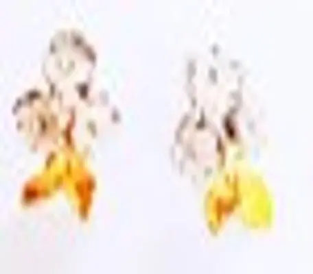 Flowery Collection, Handmade Sterling Silver, Gold  Plated , 3 Mother Of Pearls Small Flowers & Silver Leaves Earring