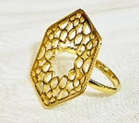 Small basic hexagon shape 2 GOLD ring