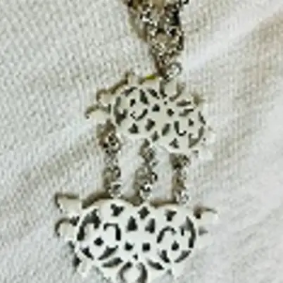 The 2 pieces arabesque with chains silver necklace