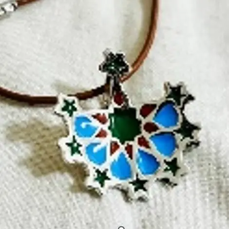 the smallconcave 12 stars half circle gold with colered enamel necklace