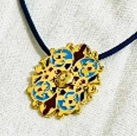 The small door knocker GOLD with colred enamel