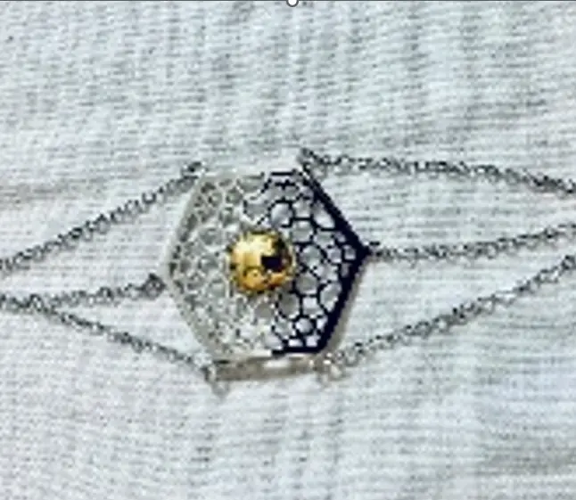 the hexagonal sun silver bracelet