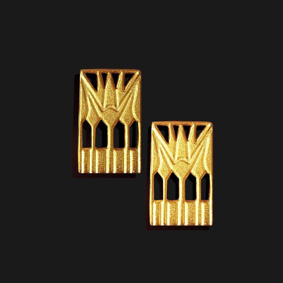 Lotus Square Earrings
