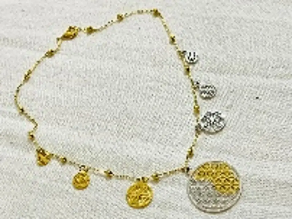 the yin yang half gold half silver necklace 
