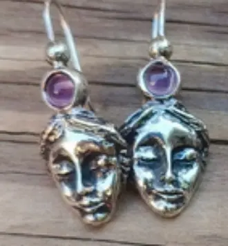Venus earrings (amethyst stone)