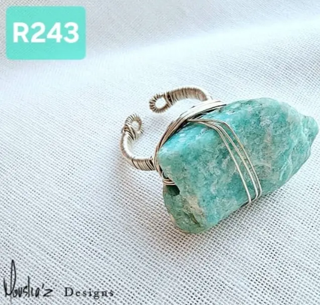 (R243) Raw Amazonite Adjustable ring