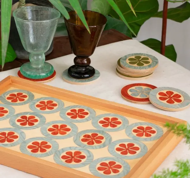 Hayy Flower Tray (red & Blue) (Small)