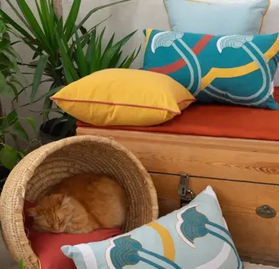 Rect Patchwork Cushion (Yellow)