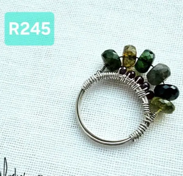 (R245) Green Tourmaline & Garnet.