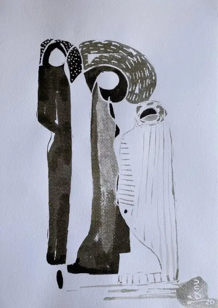 #16 Obedience 42*30 CM Ink on cotton paper