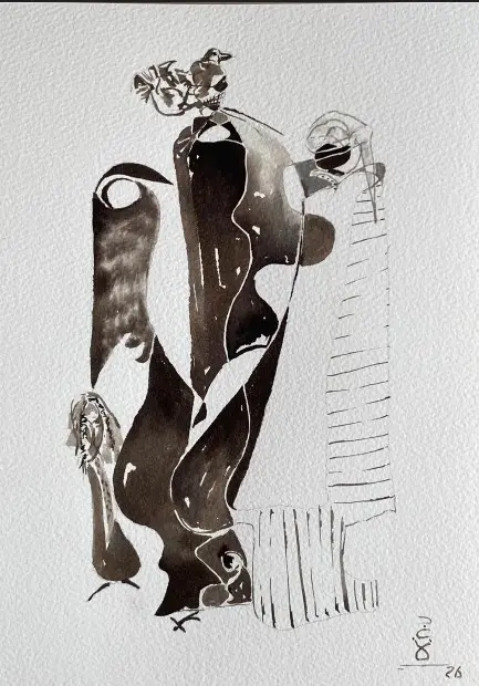 #19 Together 30*21 CM Ink on cotton paper