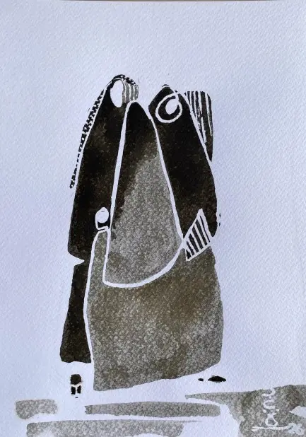 #20 Ladies 30*21 CM Ink on cotton paper