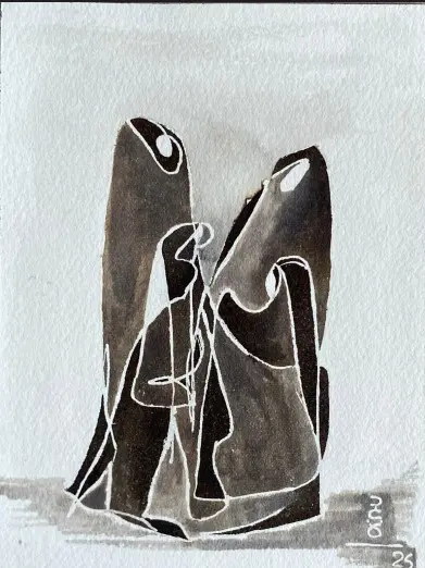 #32 Coincidence 12*16 CM Ink on cotton paper