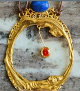 Nut &Geb pendant (Brass, Gold plated)