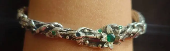 Olive tree Cuff (Brass,silver plated)