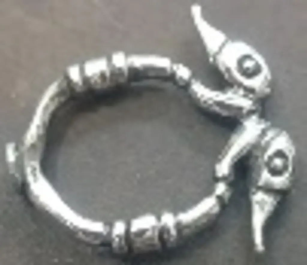 Pharaonic Collection, Handmade, Hand Engraved, 2 duck Heads, Sterling Silver, Gold Plated Ring