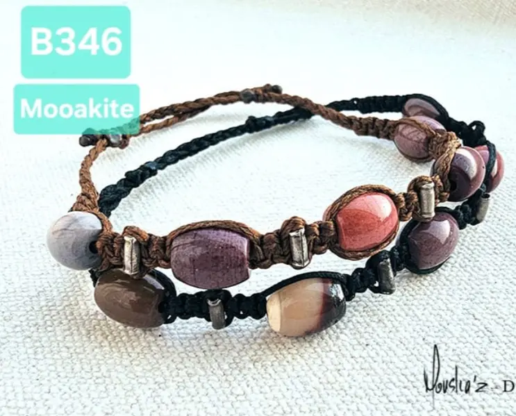 (B346-Mooakite) Adjustable waterproof unisex Bracelets