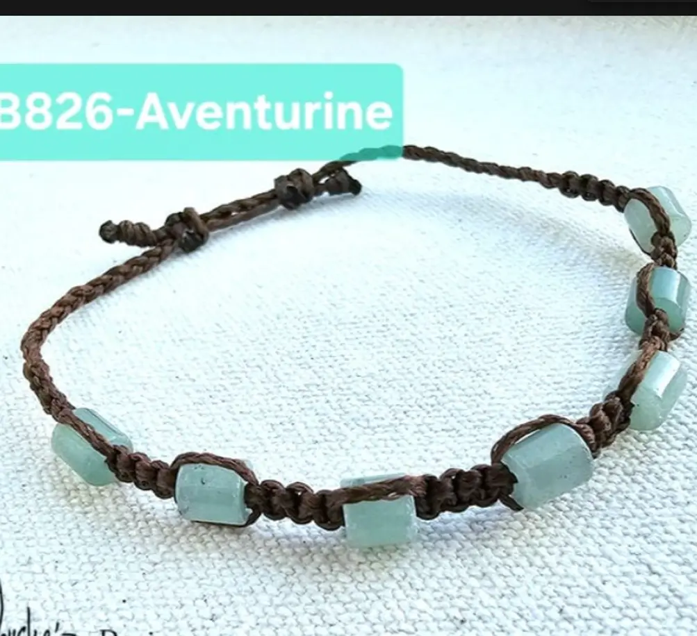 (B826- Green Aventurine) Adjustable waterproof unisex Bracelet