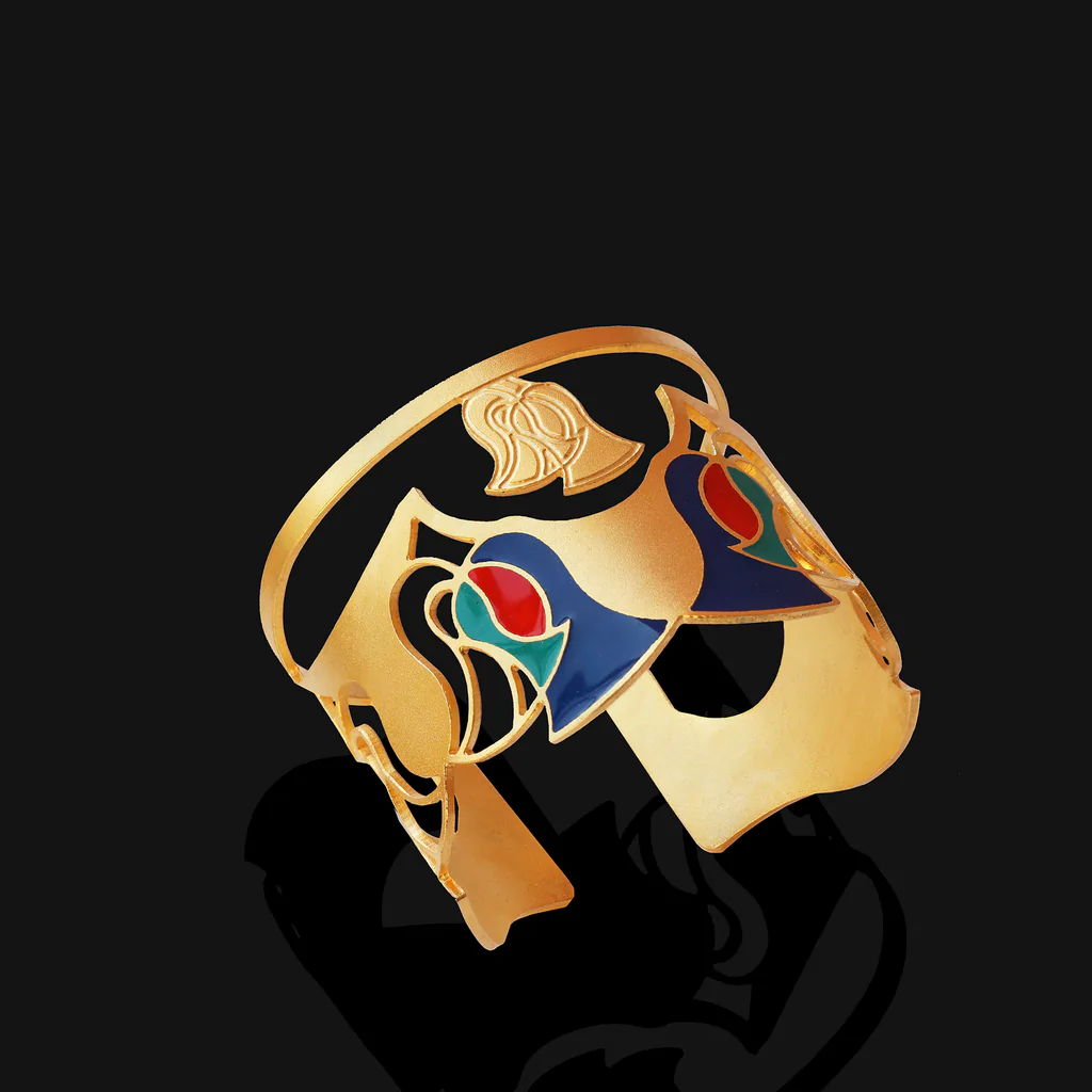 Lotus Bracelet with Enamel