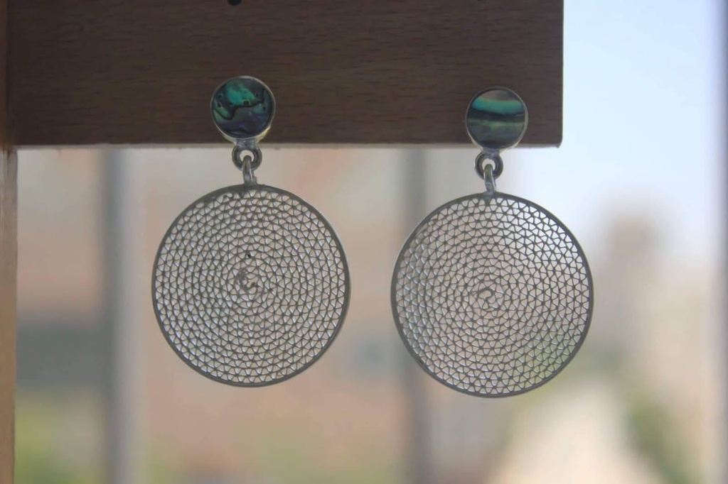 Abalone Net Earrings