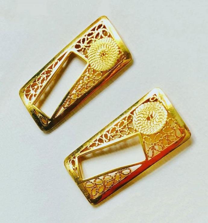 Chevron Gold Plated Earrings