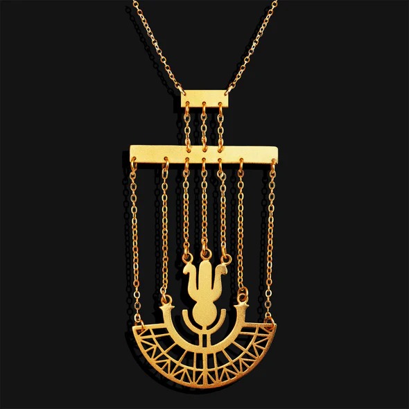 Lotus Half Circle Necklace