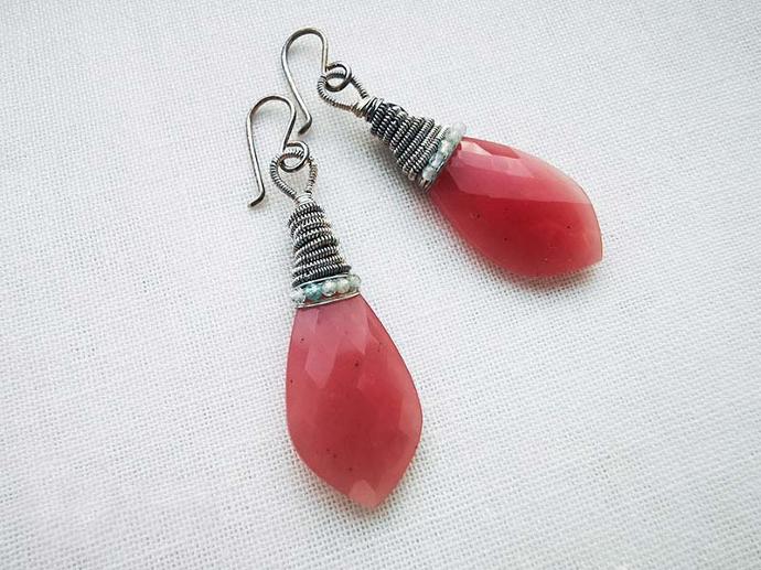 Pink Flake Earrings