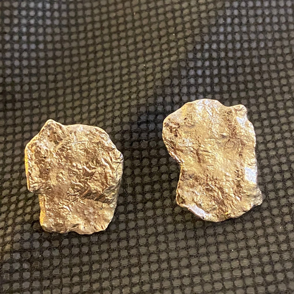 Molten Silver Earrings. Platinum Plated