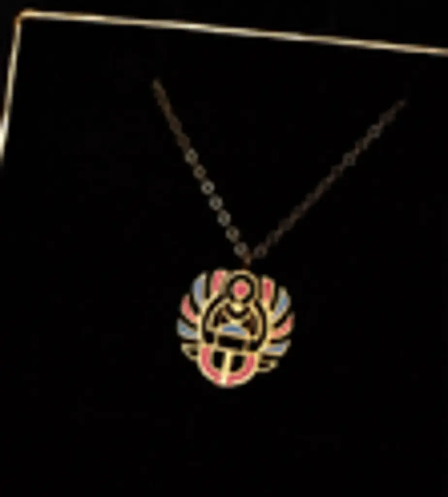 Scarab Enamel Necklace  