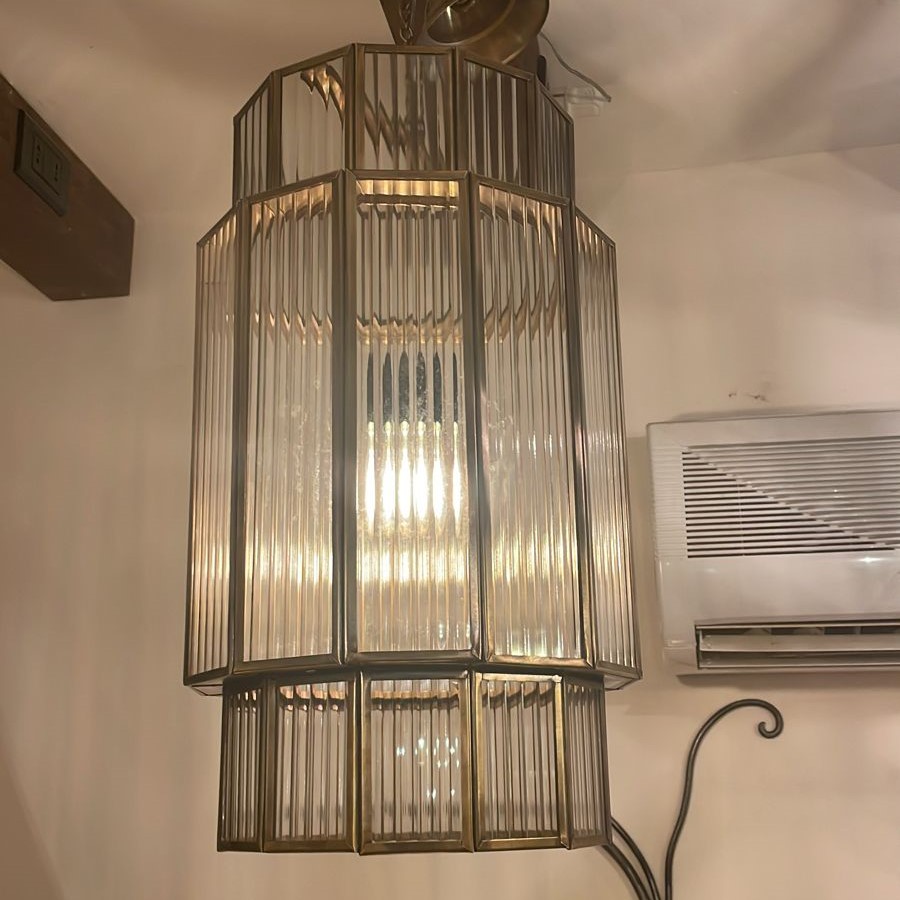 Vintage Glass Art Deco Style Lamp