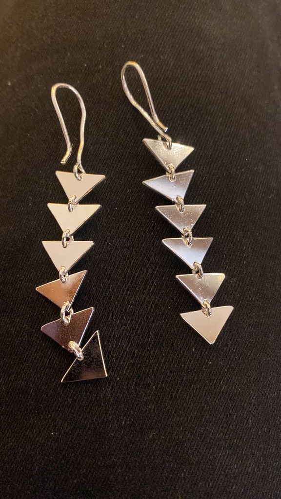 Triangles Earrings (Brass Silver Plated)