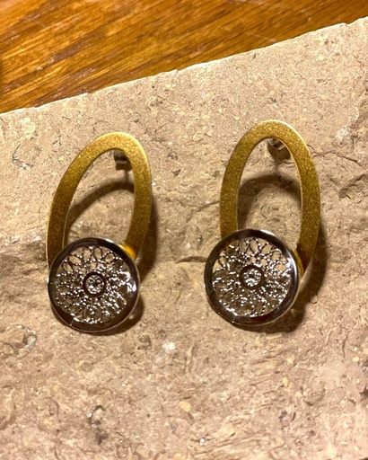 [YWS01076] Filigree Oval Ronda Earrings