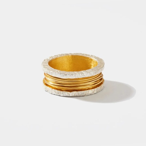 [SZA01012] Handmade Sterling Silver Gold & Platinum Plated Essential Wire Band Ring