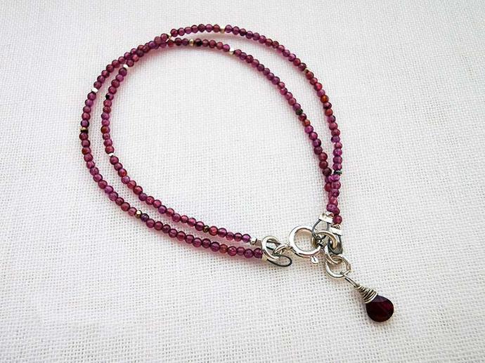 Double Tiny Garnet Bracelet
