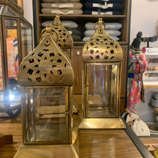 Gold beveled Glass Lantern