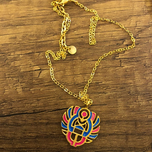 [SPJ01069] Scarab Necklace with Enamel