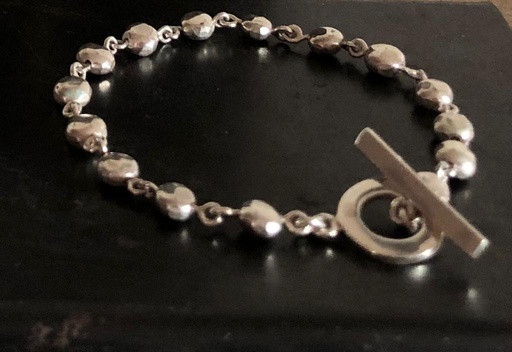[JJE01017] Link Hammered Beads Bracelet (Standard)