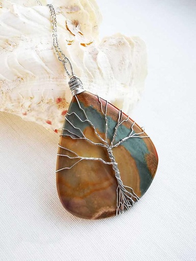 [MDE01026] Imperial Jasper (Tree of life) Pendant