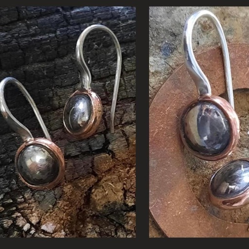 [JJE01046] Copper Oxidized Drop Earrings