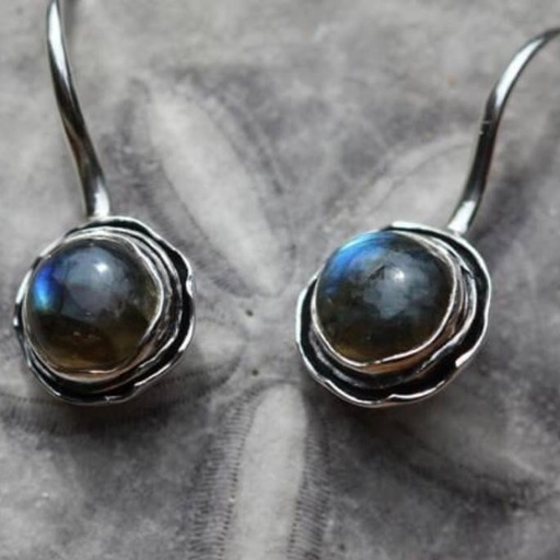 [JJE01047] Sea Treasure Labradorite Drop Earrings